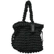 Wholesale - BLACK QUILTED DRAWSTING HANDBAG C/P 12